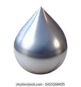 Realistic 3d chrome metal shape in Y2K style on transparent background. Vector illustration