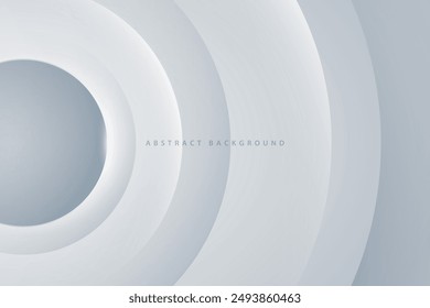 realistic 3D circle pattern gray vector abstract background