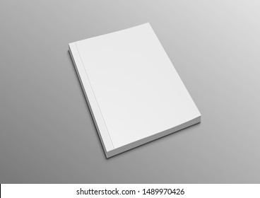 Realistic 3D Clear White Book Mock Up. EPS10 Vector