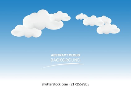 Nubes 3d realistas sobre el fondo del paisaje azul Vector libre