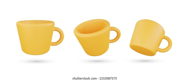 Realistic 3d coffee cup vector object illustration 