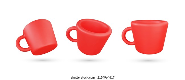 Realistic 3d coffee cup vector object illustration 