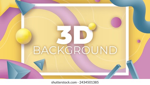 Diseño de vector de fondo geométrico colorido 3d realista en eps 10