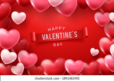 Valentines Day Concept Vector Illustration 3d Stock Vector (Royalty ...