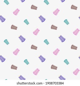 Realistic 3d colorful salt cellar seamless pattern.Сooking ingredient vector illustration.

