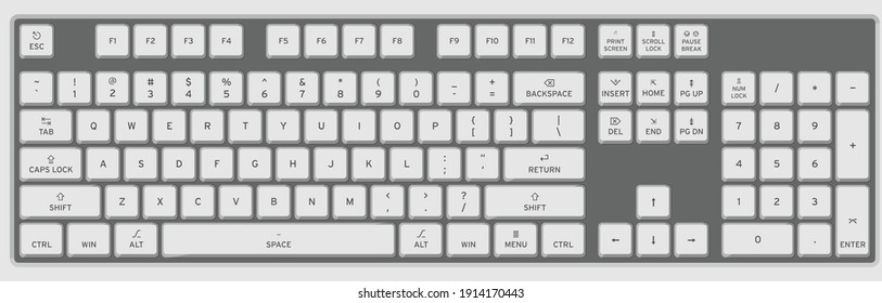 Realistic 3d Computer Keyboard Laptop Vector Stock Vector (Royalty Free ...