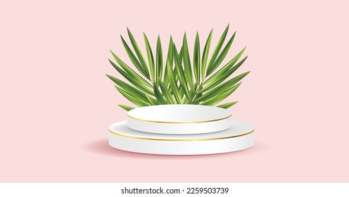 Realistic 3D cylinder pedestal podium. the scene for the products stage showcase, and promotion display. Vector geometric forms in shadow. Abstract clean studio room design. eps vector design.