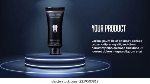 Realistic 3D cylinder pedestal podium. the scene for the products stage showcase, and promotion display. Vector geometric forms in shadow. Abstract clean studio room design. eps vector design.