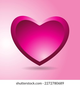 Realistic 3d design icon heart symbol love