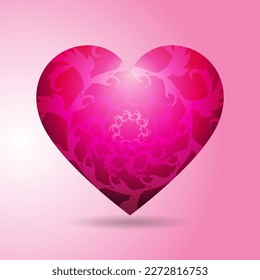 Realistic 3d design icon heart symbol love