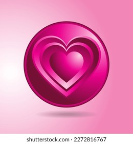 Realistic 3d design icon heart symbol love