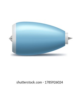 Realistic 3d Detailed Blue Jet Engine Set Side View for Aviation Transport. Vector illustration of Turbine