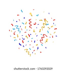 Realistic 3d Detailed Confetti Decoration On A White Background Symbol Of Celebration. Vector Illustration