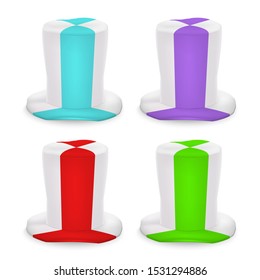 Realistic 3d Detailed Different Hat of Soccer or Football Fan Set for Sport Celebration and Championship. Vector illustration