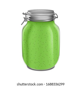 Realistic 3d Detailed Glass Jar with Swing Top Symbol of Conservation and Packaging. Vector illustration
