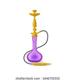 Realistic 3d Detailed Hookah with Smoking Pipe. Vector illustration of Oriental Shisha