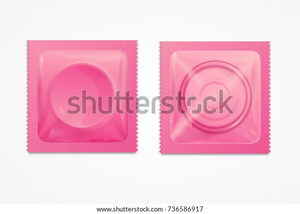 Realistic 3d Detailed Pink Condoms Package Stock Vector Royalty Free