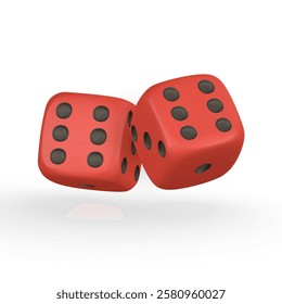 Realistic 3d dice from different sides. Casino game concept. Vector illustration.