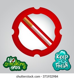 realistic or 3d effect no smoking icon created from traffic signs