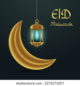 Realistic 3d Eid Mubarak Social Media post template