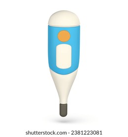 Realistisches 3D-Elektronisches Thermometer. Kontaktieren Sie das digitale Thermometer. Vektorgrafik. Medizinische Ausrüstung.