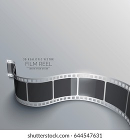 realistic 3d film strip background in perspective