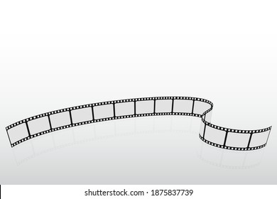 Realistic 3D film strip in perspective. Cinema Background. Template poster for cinema festival. Movie design with cinema strip for advertisement, festival, brochure, poster, banner or flyer. EPS 10