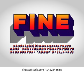 Realistic 3D fine text style witj trendy gradient