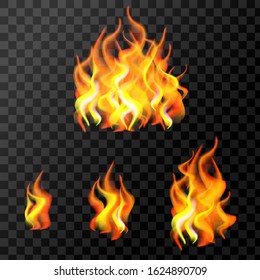 Realistic 3d fire flame illustration in vector. EPS 10