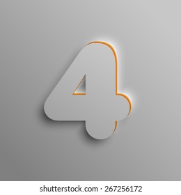 Realistic 3D font, vector