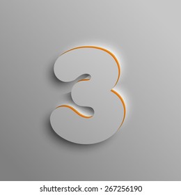 Realistic 3D font, vector