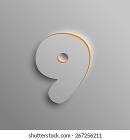 Realistic 3D font, vector