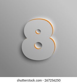 Realistic 3D font, vector