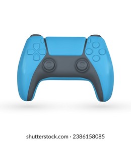 Realistic 3d game pad in cartoon style. Game stick, controller, video game console. Game concept. Vector illustration.