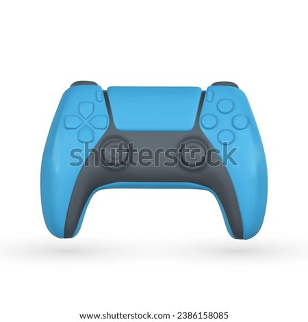 Realistic 3d game pad in cartoon style. Game stick, controller, video game console. Game concept. Vector illustration.
