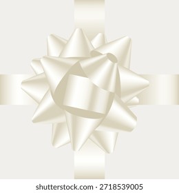 Arco de regalo 3D realista creado con el color Cloud Dancer. Perfecto para embalajes de lujo, diseños de bodas e invitaciones elegantes. Elemento aislado de alta calidad.