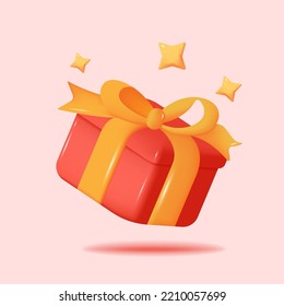 realistic 3d gift box closed. vector icon illustration