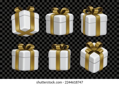 realistic 3d gift box set collection design vector graphic