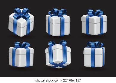 vector de diseño de colección de conjuntos de caja de regalo 3d realista