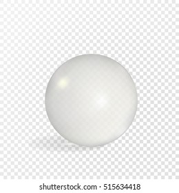 Realistic 3D glass sphere, magic ball, crystal orb vector. 