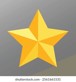 Realistic 3D golden star design with a shiny metallic finish. Ideal for awards, decorations, festive themes, branding, and premium celebratory designs.