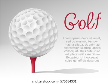 Realistic 3d golf ball banner.
