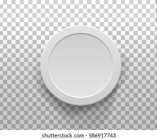 Realistic 3d  gray blank Package Cardboard round gift Box isolated. Packaging Top View. For Software, Electronic device, your design, logo, other products.  Vector illustration template.
