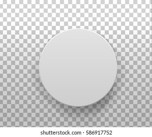 Realistic 3d  gray blank Package Cardboard round gift Box isolated. For Software, Electronic device, your design, logo, other products.  Vector illustration template.