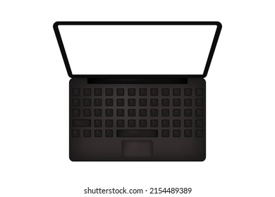 Realistic 3D gray laptop on a white background. Vector illustration.