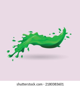 El líquido verde 3d realista se desploma por tu diseño.
