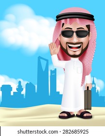 Realistic 3d Handsome Saudi Arab Man Stock Vector (Royalty Free ...