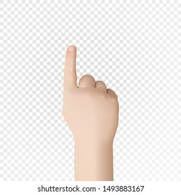 Realistic 3D hild hand with an index finger. Vector eps10.