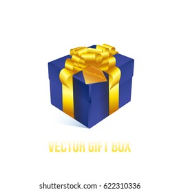 Realistic 3D illustration of colorful white and pink gift box with white ribbons and bows for celebrations, showers, special days. Vector set with grouped elements.