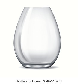 Realistic 3D illustration of a square transparent glass vase featuring sharp edges and a modern minimalistic look. Ideal for flowers and contemporary decor.